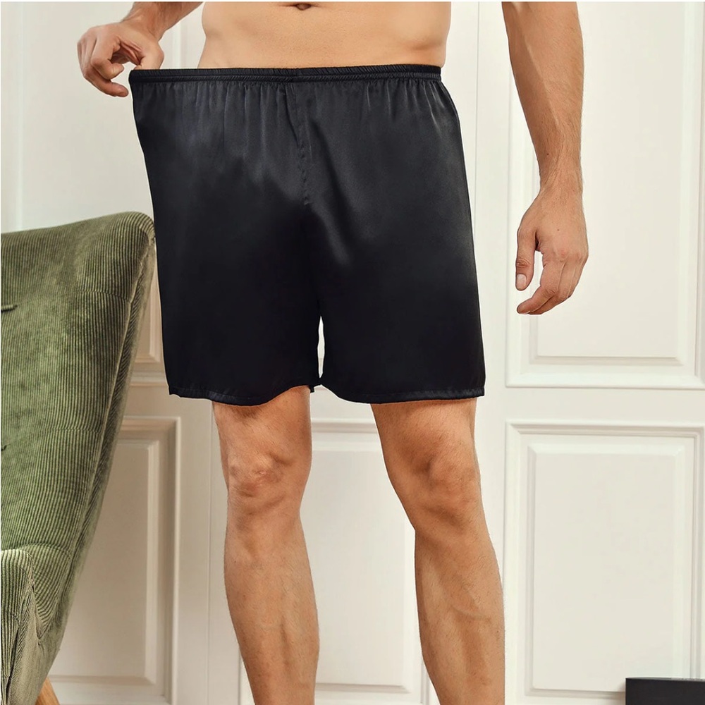 SilkSilky Black Satin Shorts - Picture 4 of 7